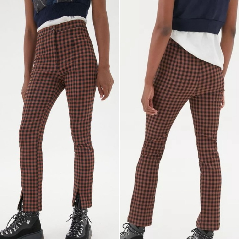Urban Outfitters Brown Plaid Ankle Pants